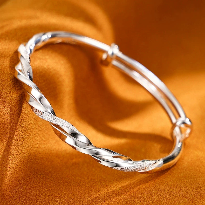 925 Sterling Silver Adjustable Bell Pendant Bracelet