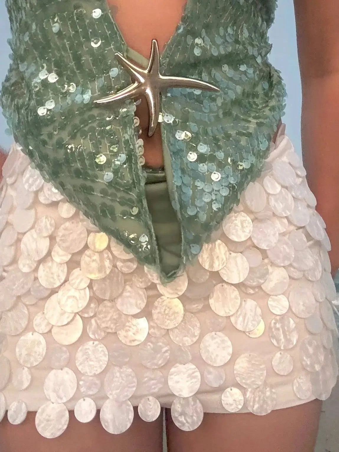 Sexy Swimsuit Shell Bikini with Skirt Swimwear Swimsuit
