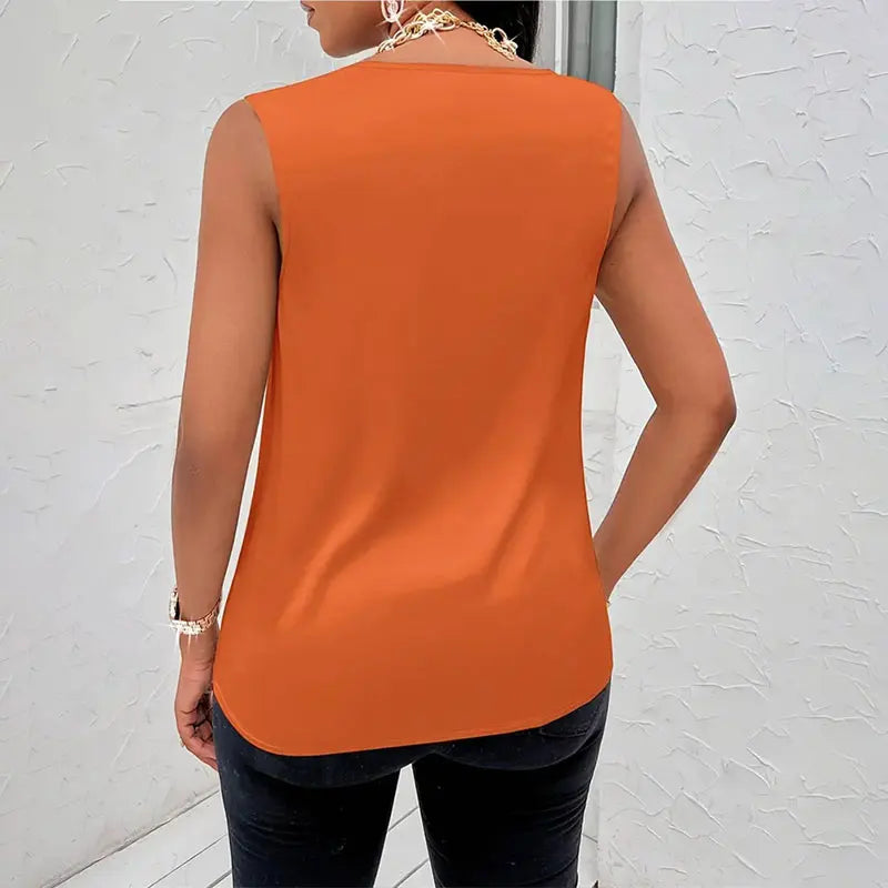 Silk-Like Satin Strappy Tank Top