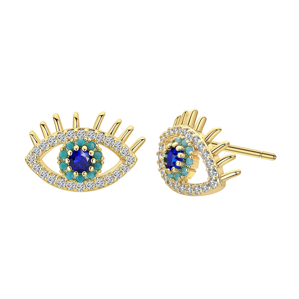 Laser Carved Stainless Steel Eye Earrings