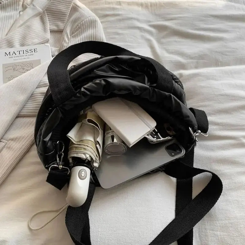 Women’s Winter Down Cotton-Padded Shoulder Bag