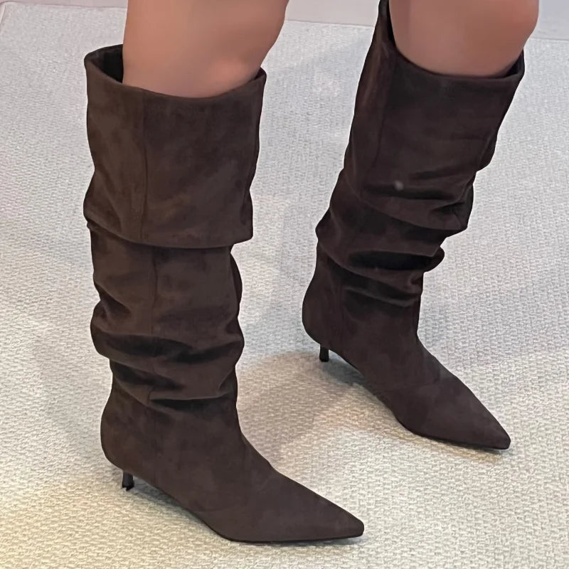 Pointed-toe Stiletto Heeled Boots Fashion