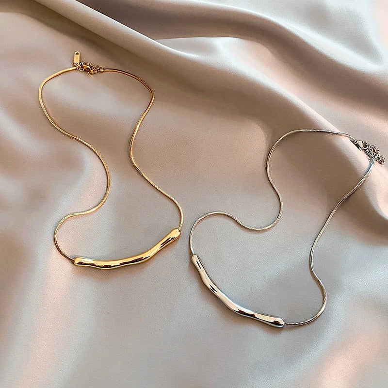 Gold Stainless Steel Collarbone Necklace