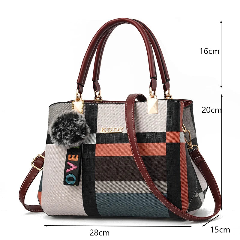 PU Leather Luxury Crossbody Tote Bag