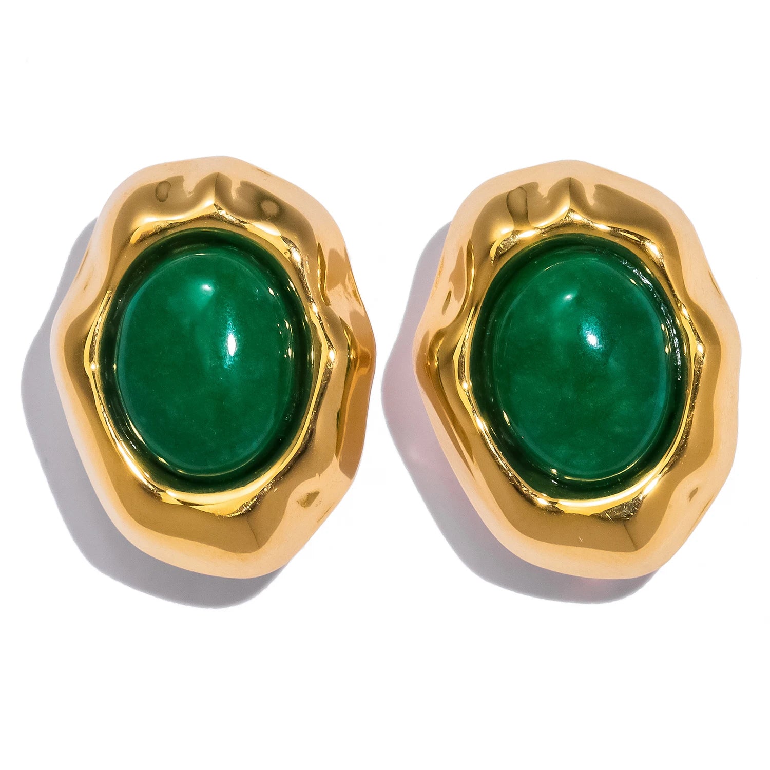 18K Gold Plated Gemstone Earrings
