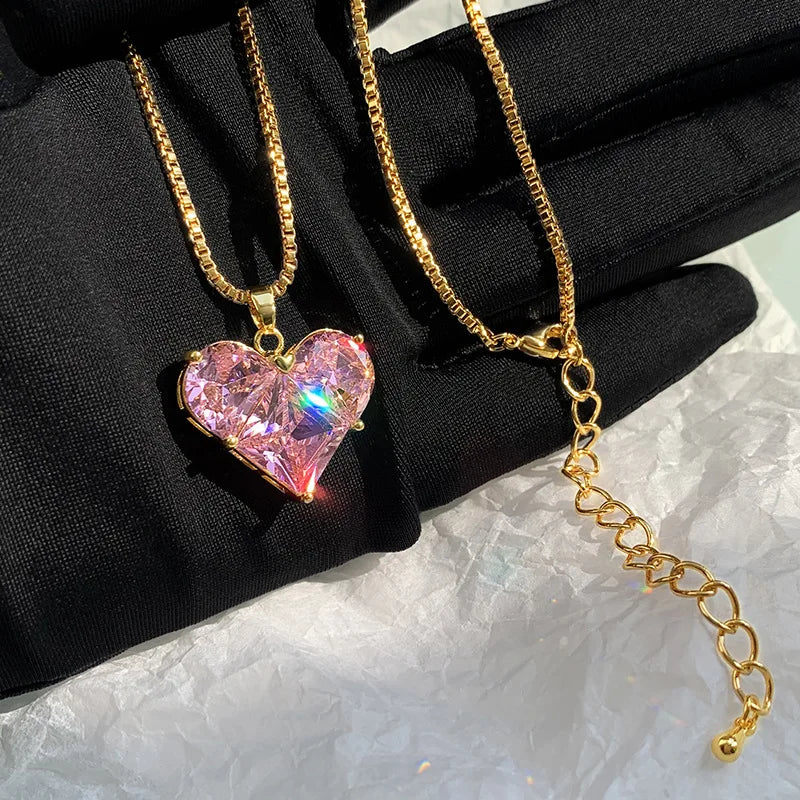 Crystal Zircon Butterfly Pendant Necklace