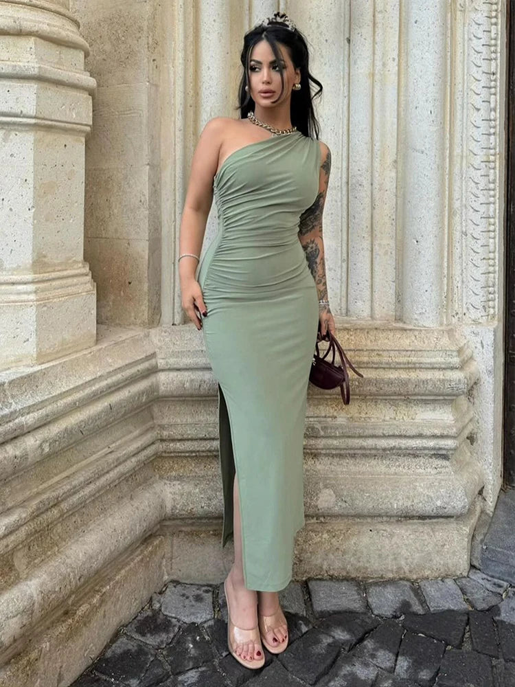 Summer Women' Maxi Dresses Sexy Split Fashion Sleeveless Backless Slim Dress