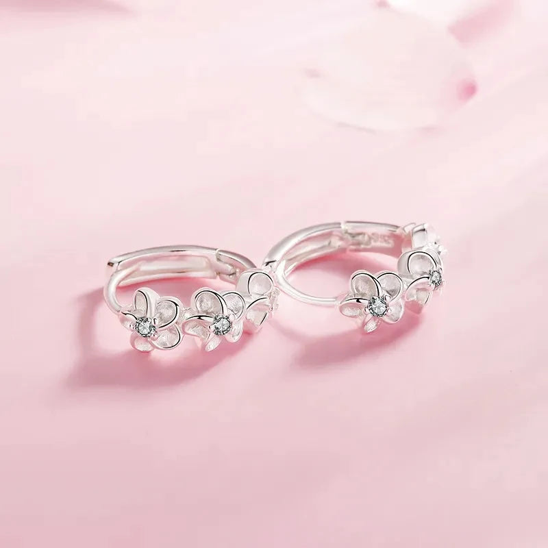 Sterling Silver Flower Stud Earrings