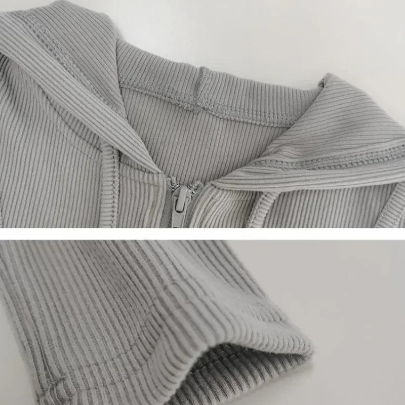 Women's Vintage Hooded Zipper Cardigan