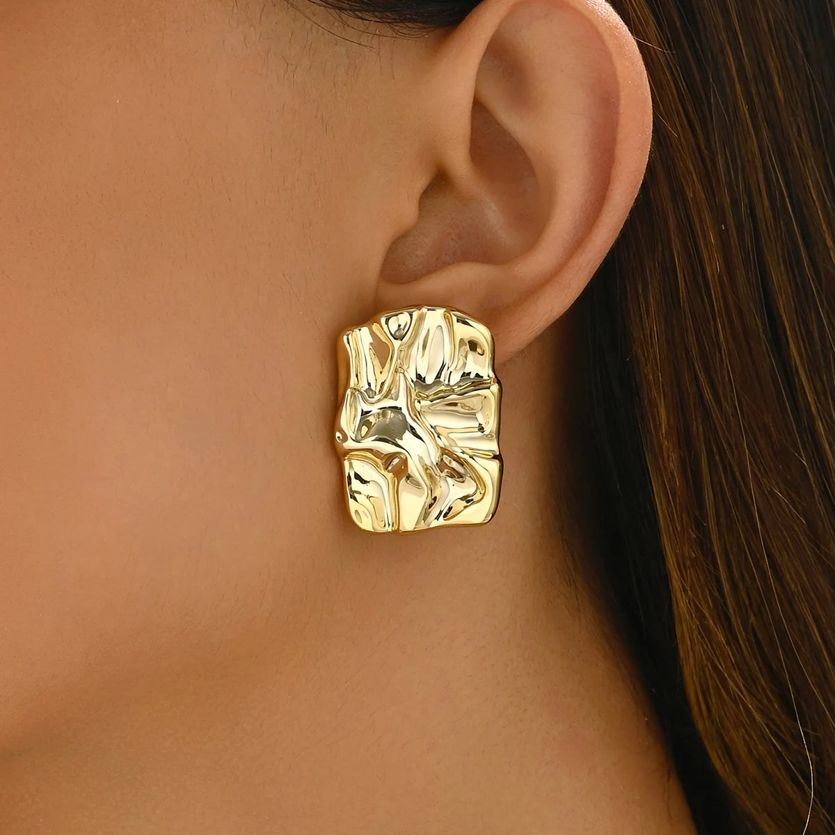 Geometric Irregular Metallic Earrings