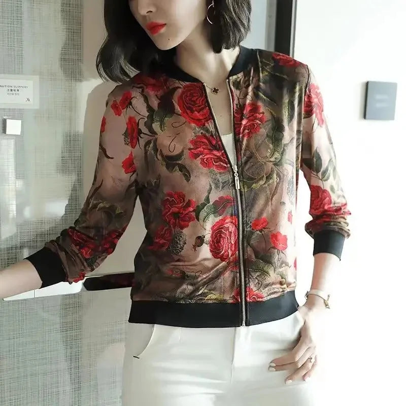 Women’s Knitted Sun Protection Baseball Jacket