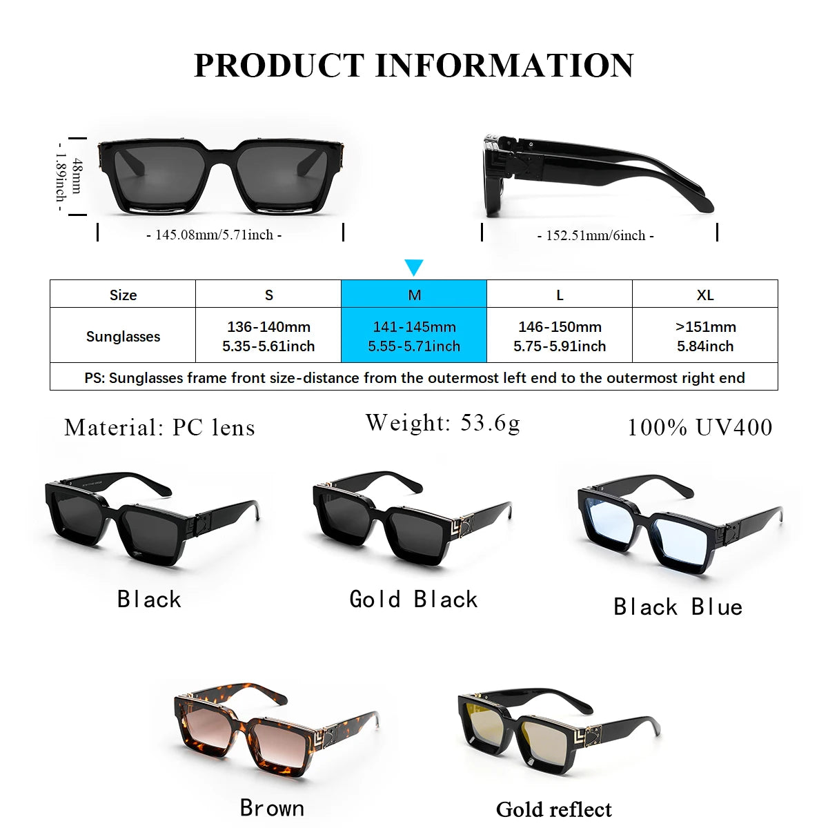 Ruiao Retro Black Luxury Sunglasses 2024