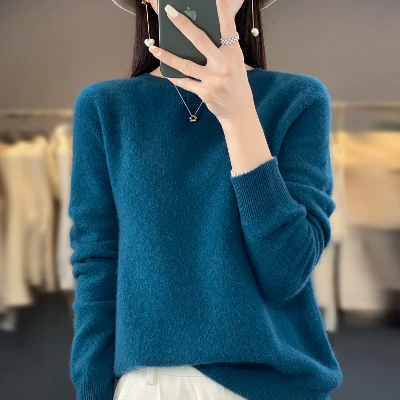 100% Merino Wool Cashmere Sweater for Women