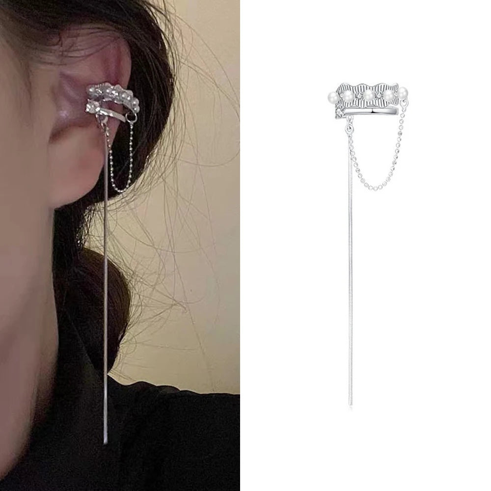 Delicate Tassel Clip-On Ear Cuff Earrings