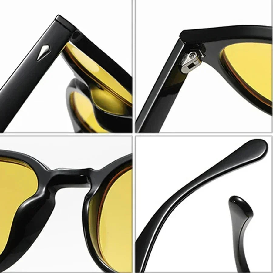 JNPCXI Retro Round Rivet Sunglasses UV400