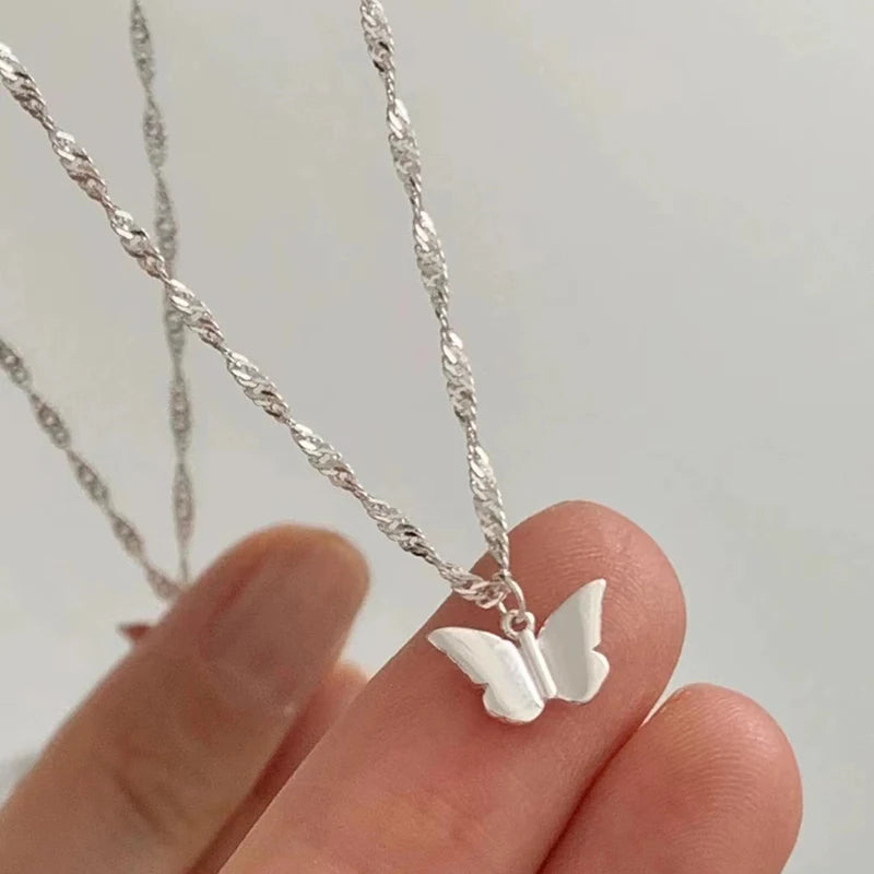925 Sterling Silver Butterfly Pendant Necklace