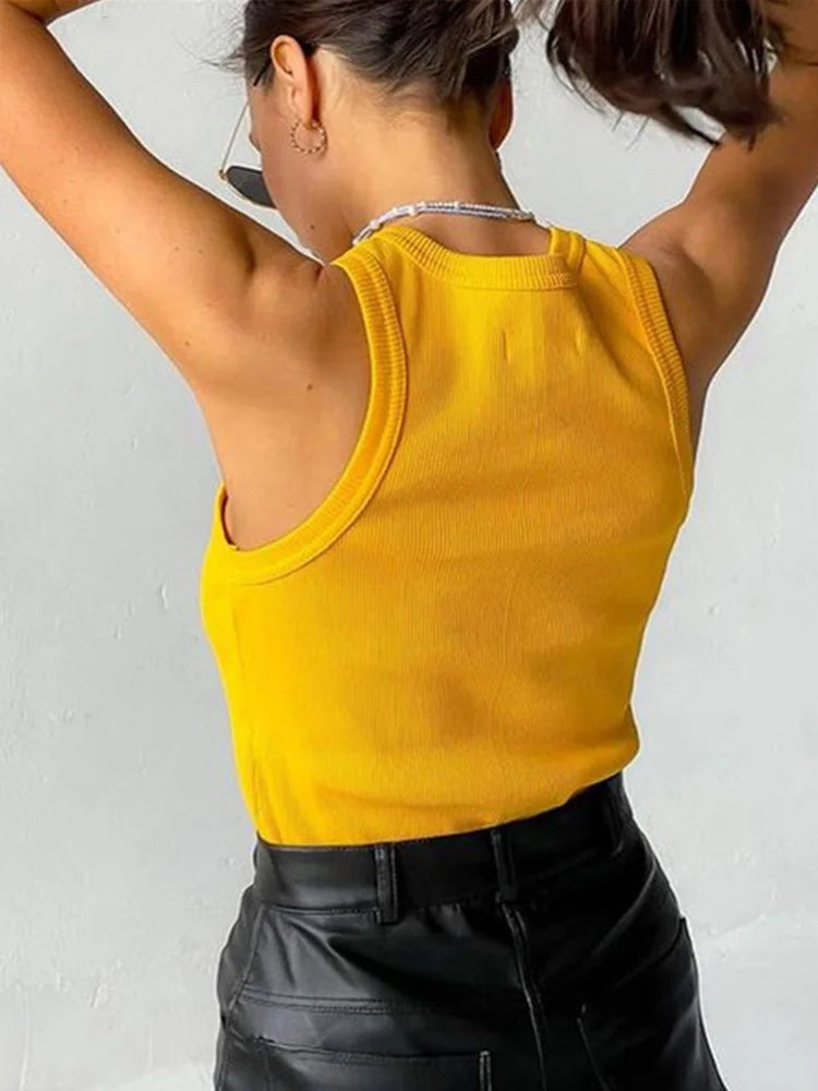 Ribbed Off-Shoulder Tank Top
