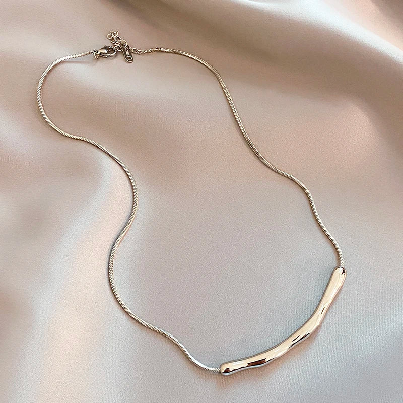 Gold Stainless Steel Collarbone Necklace