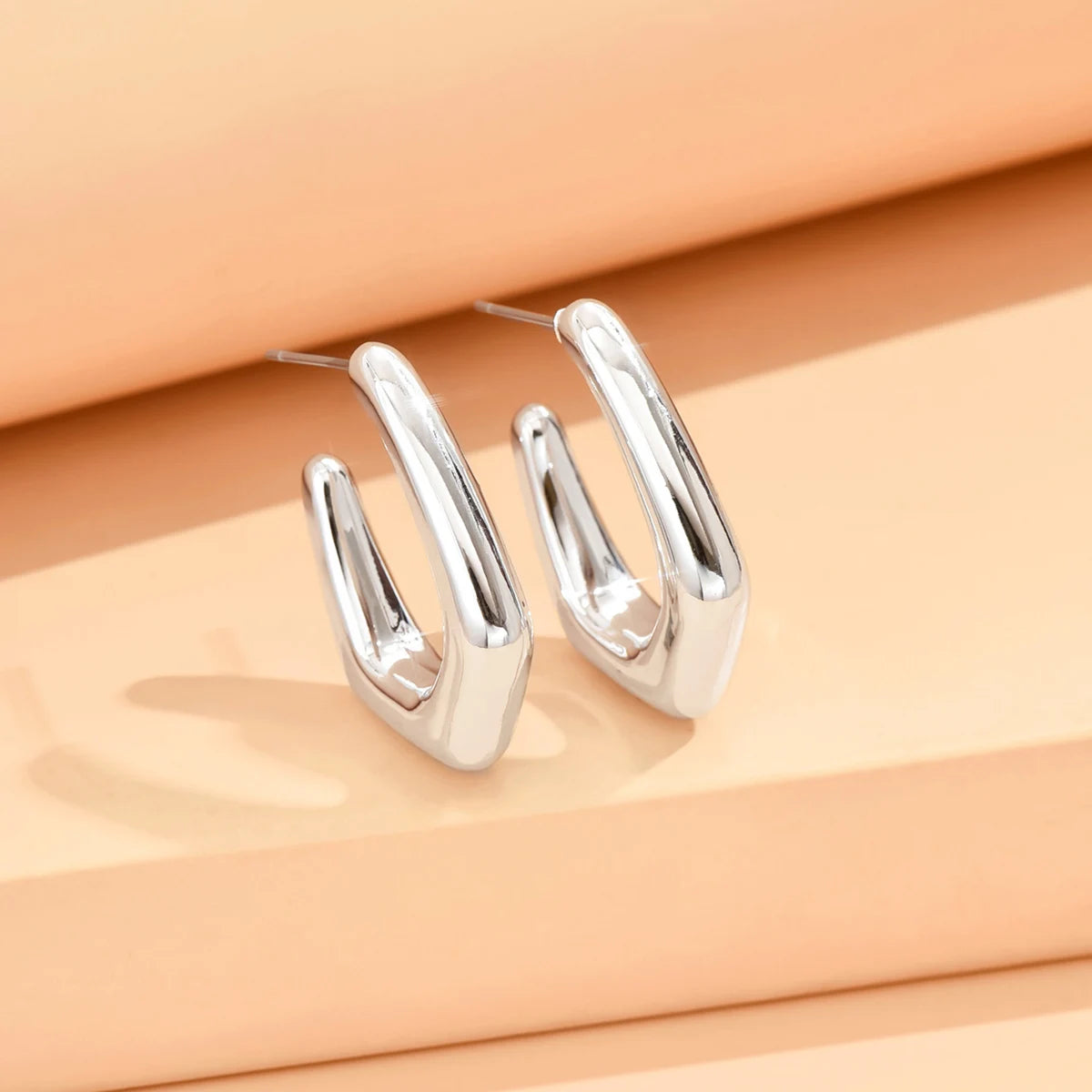 Geometric Irregular Metallic Earrings