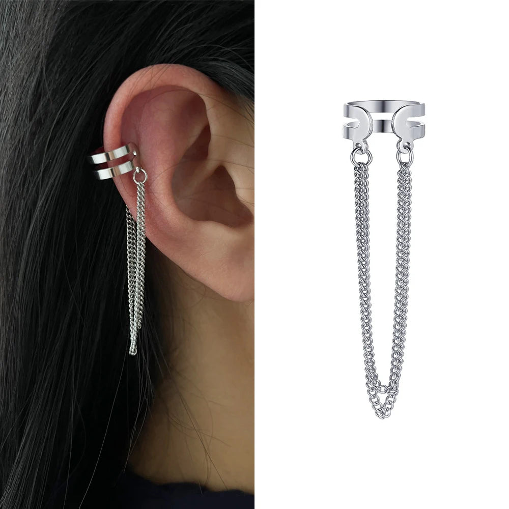 Delicate Tassel Clip-On Ear Cuff Earrings