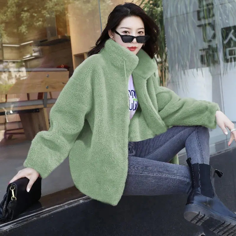 Women’s Double Coral Fleece Winter Coat
