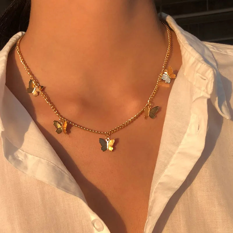 Simple Pearl Beads Gold Necklace