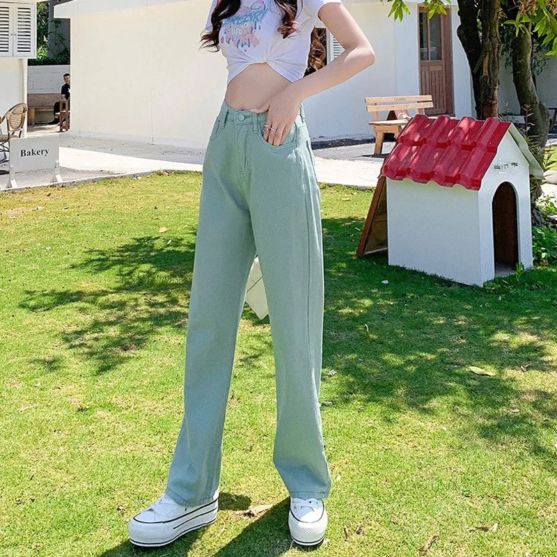 Loose Straight High-Waist Jeans