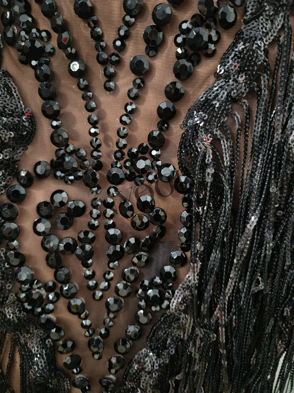 Sparkly Rhinestones Tassels Birthday Celebrate Evening Dress