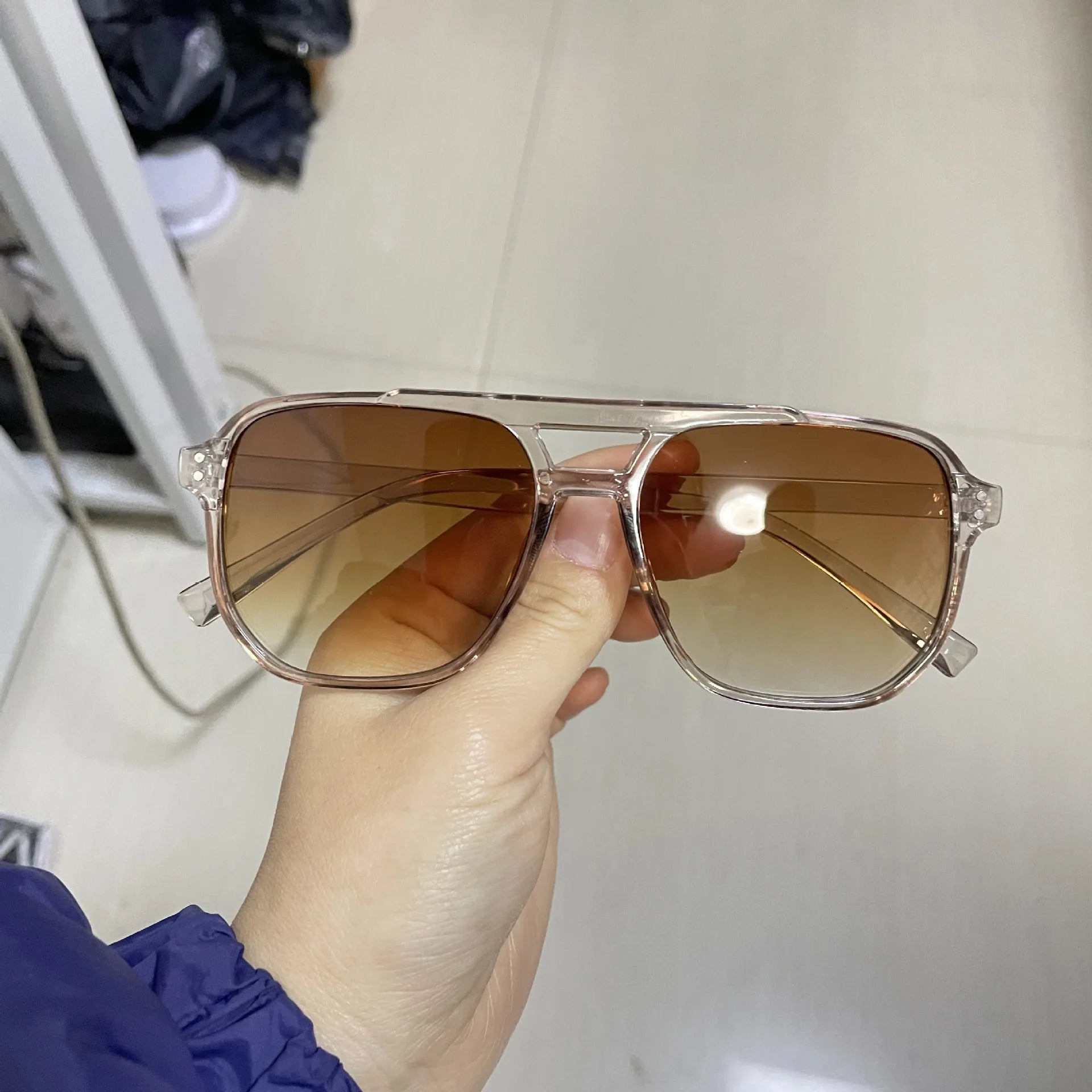 Vintage Big Square Sunglasses UV400 Unisex