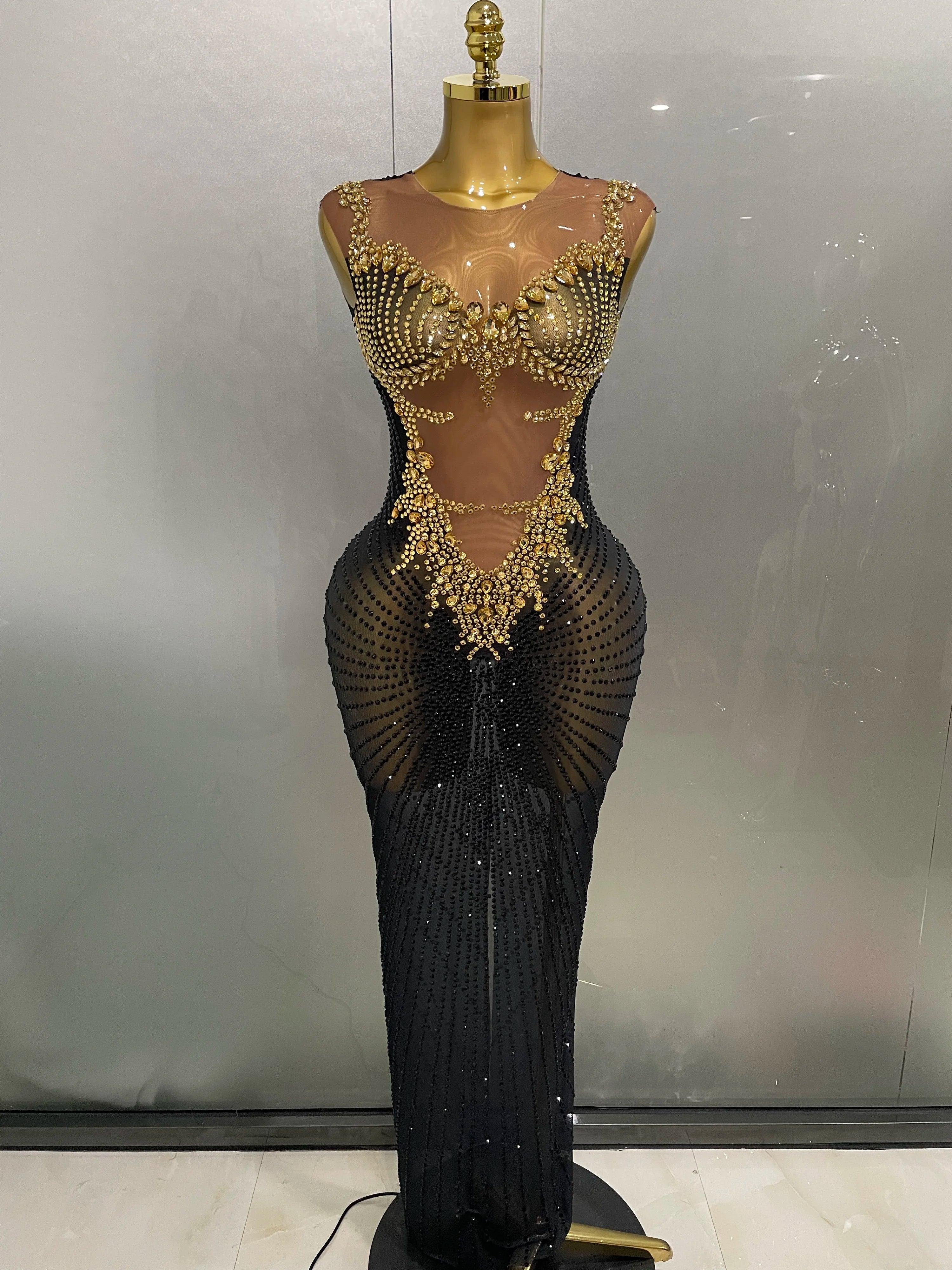 Sexy Sparkly Rhinestones Sleeveless