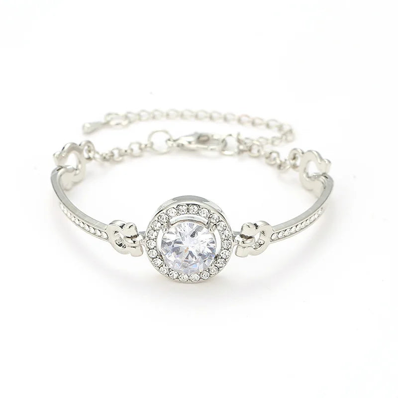 Luxury AAA Zircon Opal Clover Adjustable Bracelet