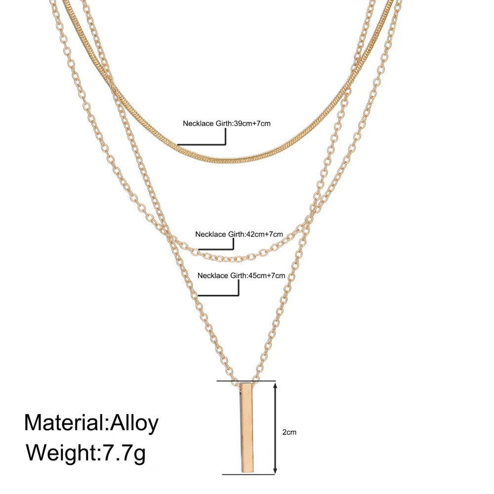14K Gold Plated Layered Pearl Necklace