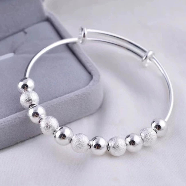 925 Sterling Silver Adjustable Bell Pendant Bracelet