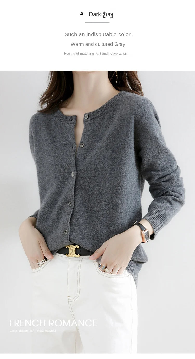 Worsted Spring & Autumn Women's Cardigan