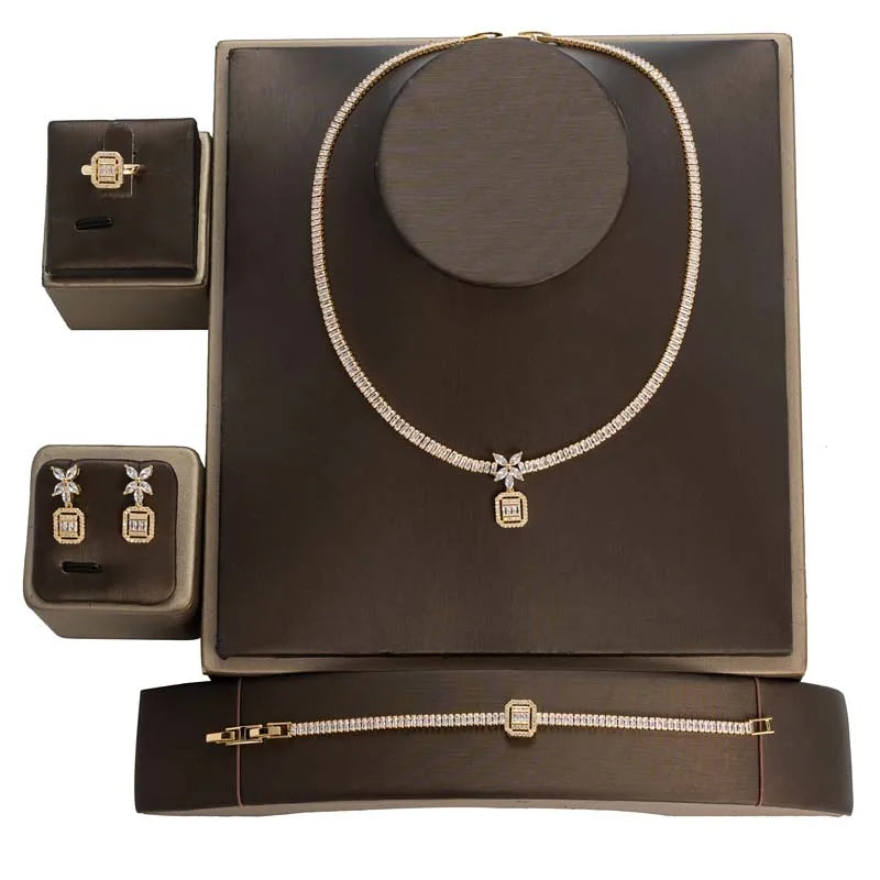 HADIYANA Cubic Zirconia Jewelry Set