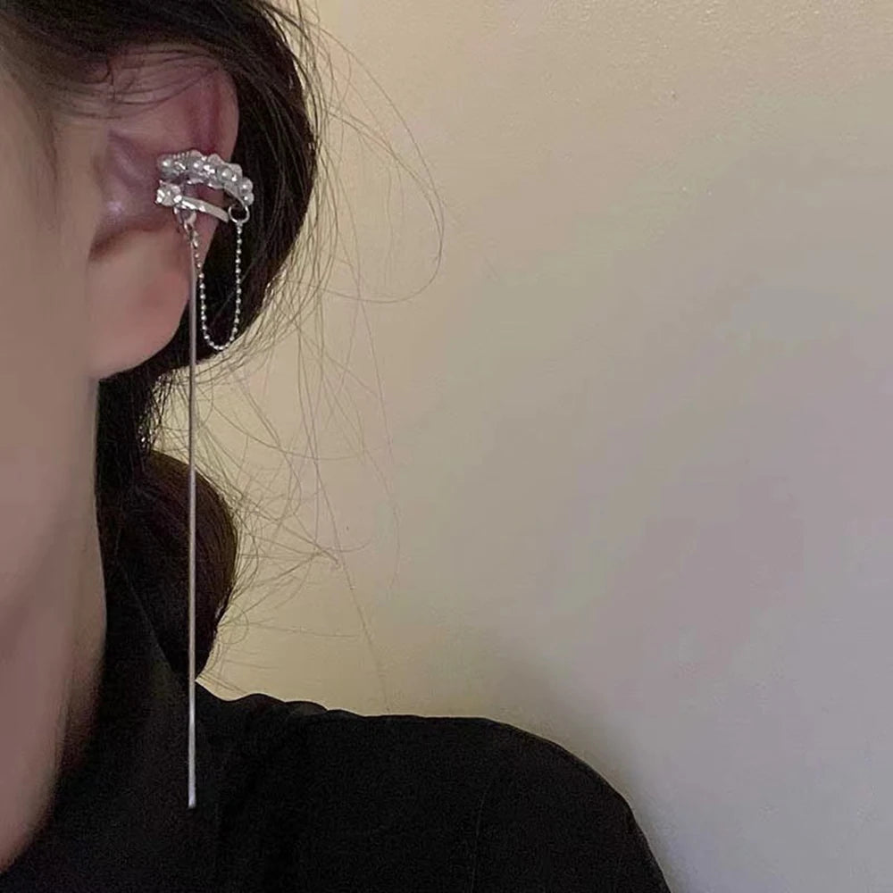 Delicate Tassel Clip-On Ear Cuff Earrings