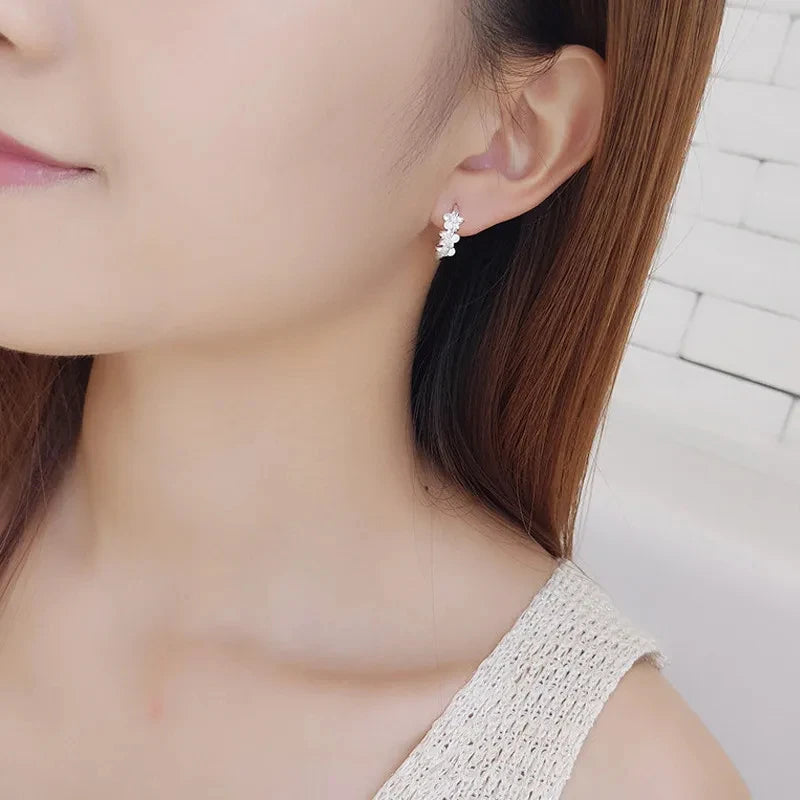 Sterling Silver Flower Stud Earrings
