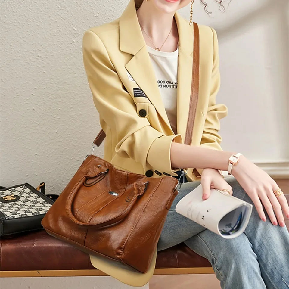 Vintage Soft Leather Handbag for Women