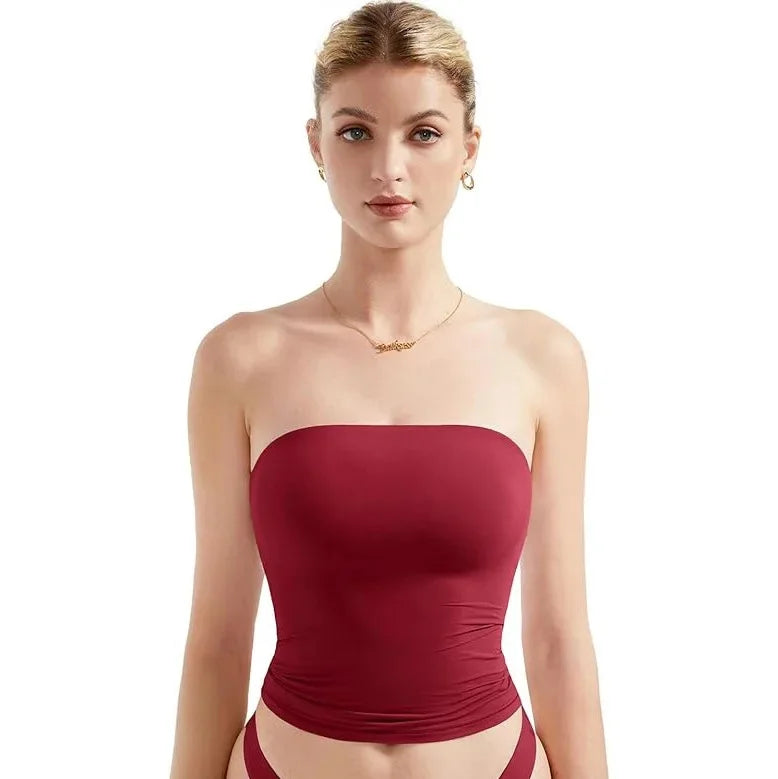 Sexy Short Crop Top Tube Vest Pure Desire High Level Design Cross-Border Women's Fashion Polyester Fiber Hot Sale Item