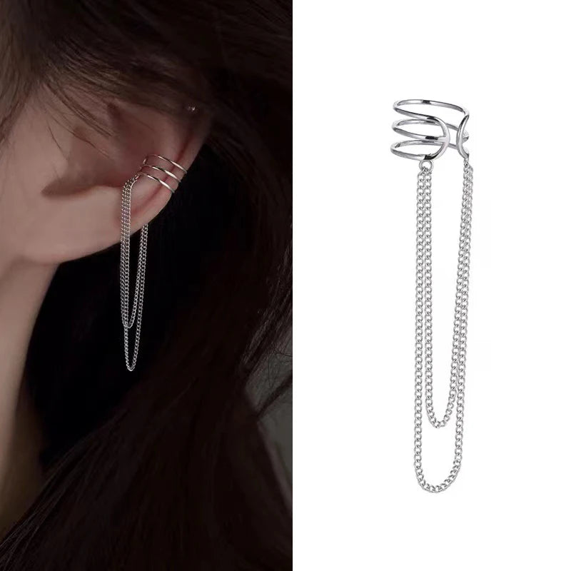 Delicate Tassel Clip-On Ear Cuff Earrings