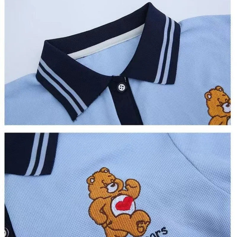 Teen Girls' Cartoon Bear T-Shirt & Shorts Set