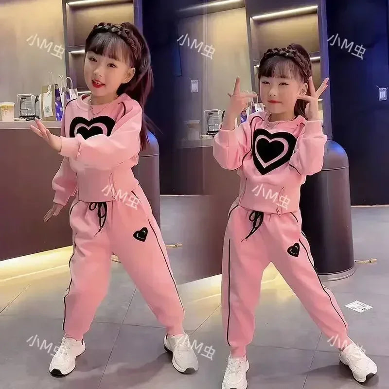 Girls' Sweatshirt & Pants Set, Spring/Autumn