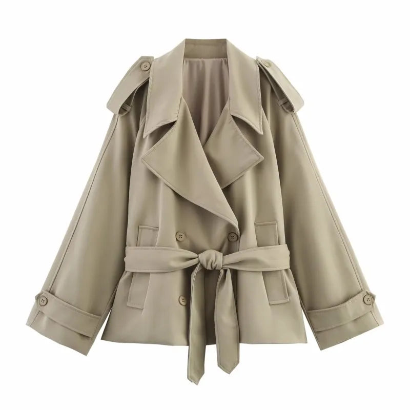 Women Casual Loose Jackets Lapel Long Sleeves