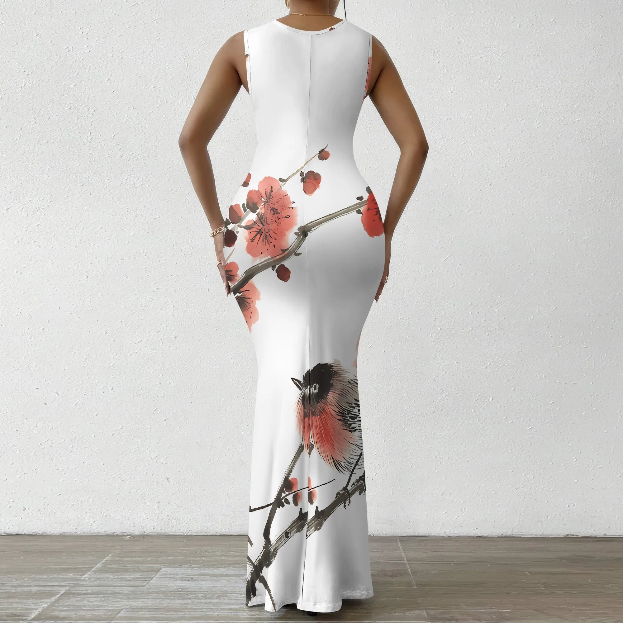 Womens Sexy Casual Dresses Colorful Geometric Off-Shoulder Maxi Dress Artistic Party Evening Resortwear Swing Neck Dress