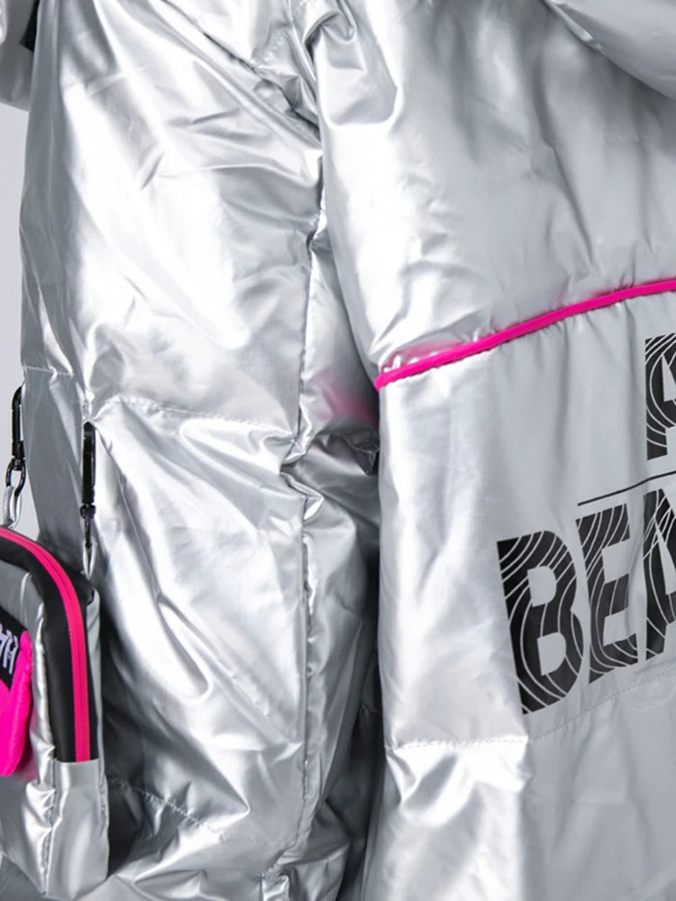 Winter Clothing Glossy Waterproof Coat Women