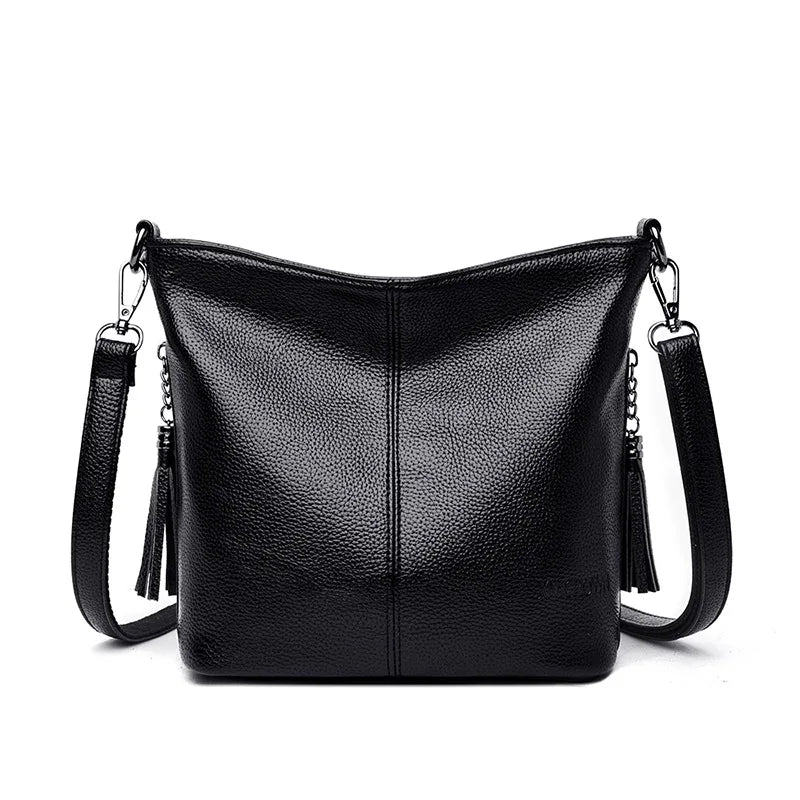 Tassel Leather Crossbody Bag for Women