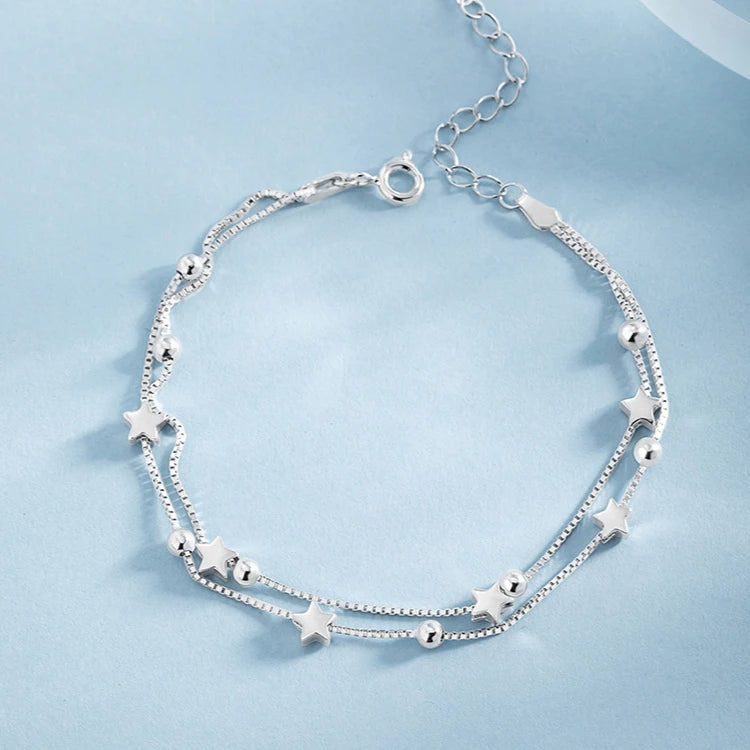 925 Sterling Silver Lantern Ball Charm Bracelet
