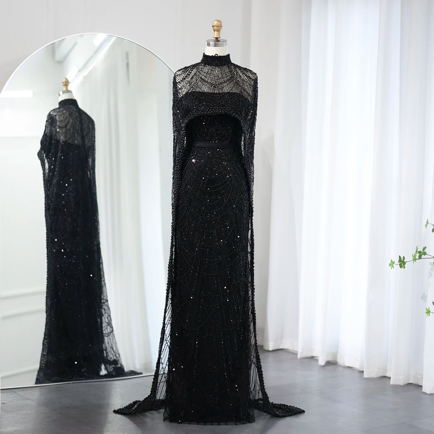 Sharon Said Luxury Pearls Dubai Champagne Evening Dresses