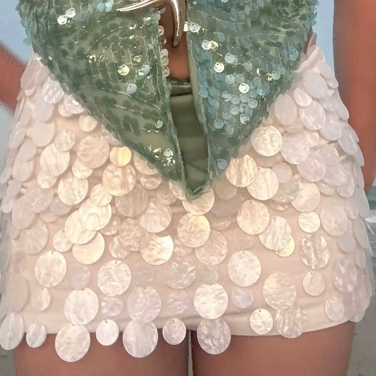 Sexy Swimsuit Shell Bikini with Skirt Swimwear Swimsuit