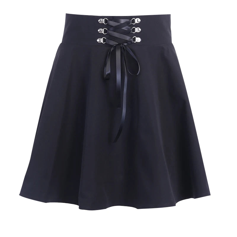 Gothic Lace Ruffle Mini Skirt for Women